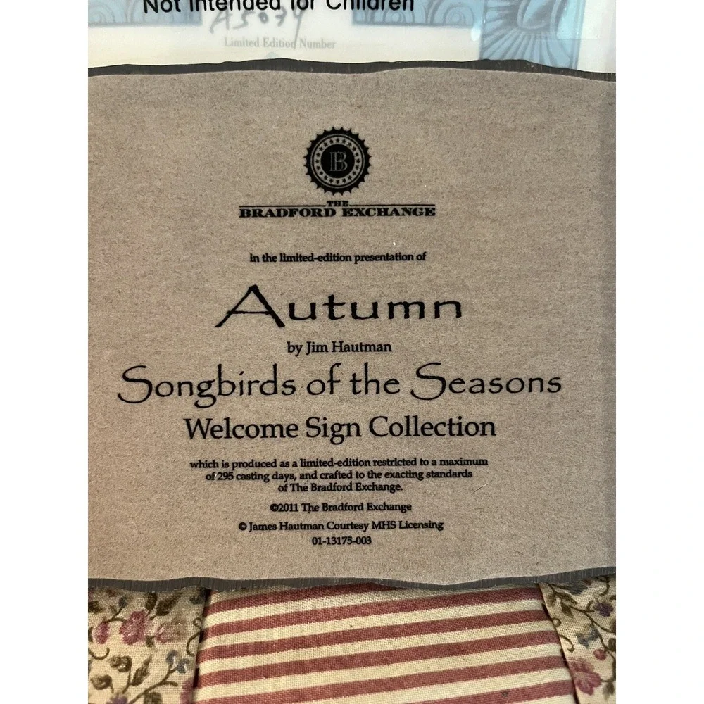 Fall Welcome Sign Songbirds Of The Season The Bradford Exchange
